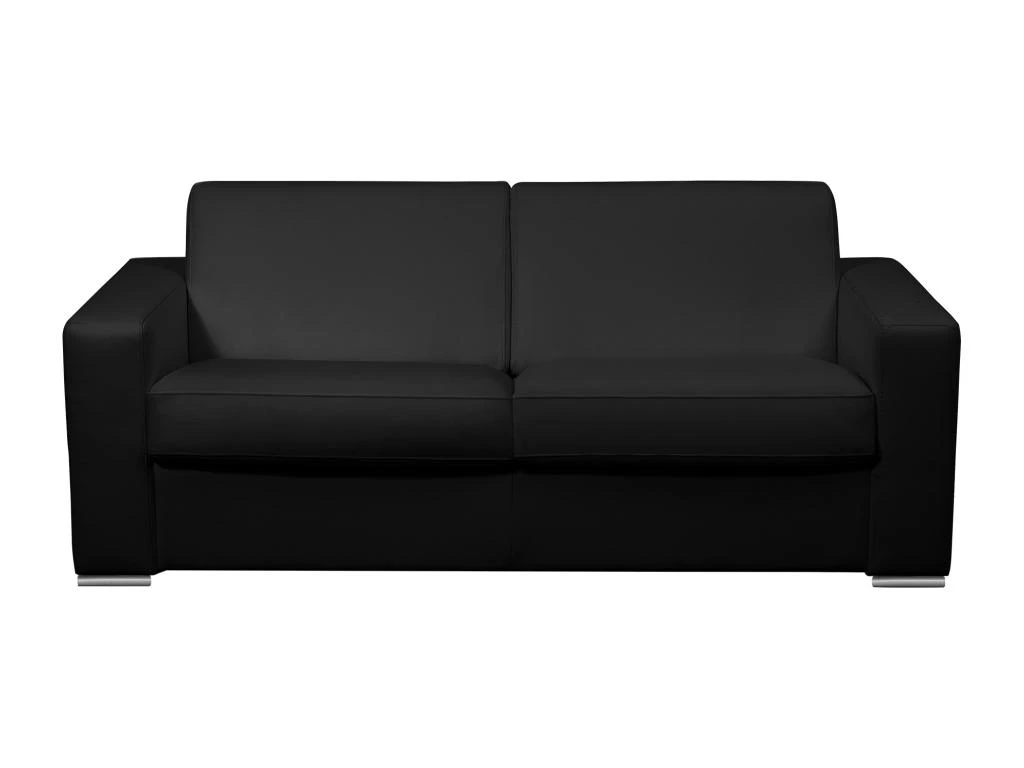 Canapé 3 Places Convertible Express 100% Cuir De Buffle Noir Matelas 18 Cm DELECTEA II 5 Canapé 3 Places Convertible Express 100% Cuir De Buffle Noir Matelas 18 Cm DELECTEA II – Image 3