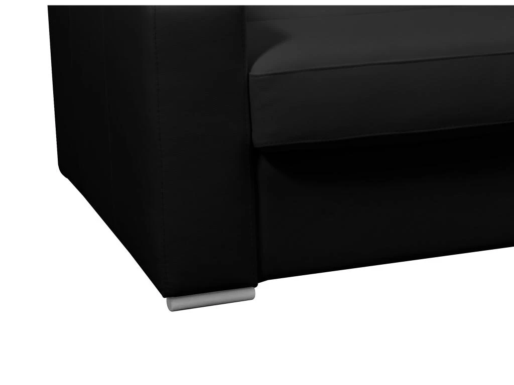 Canapé 3 Places Convertible Express 100% Cuir De Buffle Noir Matelas 18 Cm DELECTEA II 10 Canapé 3 Places Convertible Express 100% Cuir De Buffle Noir Matelas 18 Cm DELECTEA II – Image 8