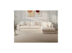 Canapé D'angle Droit En Tissu Beige JULINA -Accueil-Canapé canape 22969073