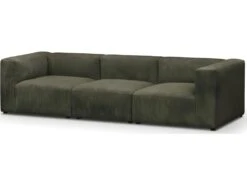 Canapé Modulable 4 Places En Velours Côtelé Vert Kaki - Modulo -Accueil-Canapé canape 22971877