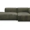 Canapé D'angle à Droite Modulable Avec Méridienne 3/4 Places En Velours Côtelé Vert Kaki - Modulo -Accueil-Canapé canape 22986409