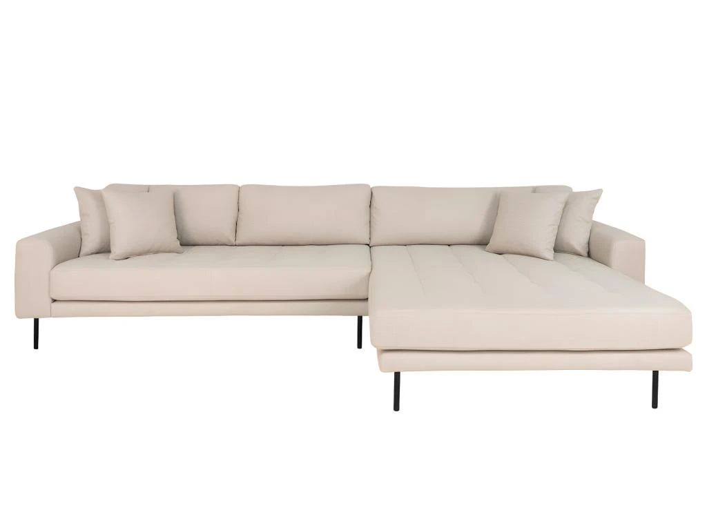 Lido - Canapé D'angle Droit En Tissu Pieds Métal L290cm - Couleur - Beige 2 Lido - Canapé D'angle Droit En Tissu Pieds Métal L290cm - Couleur - Beige