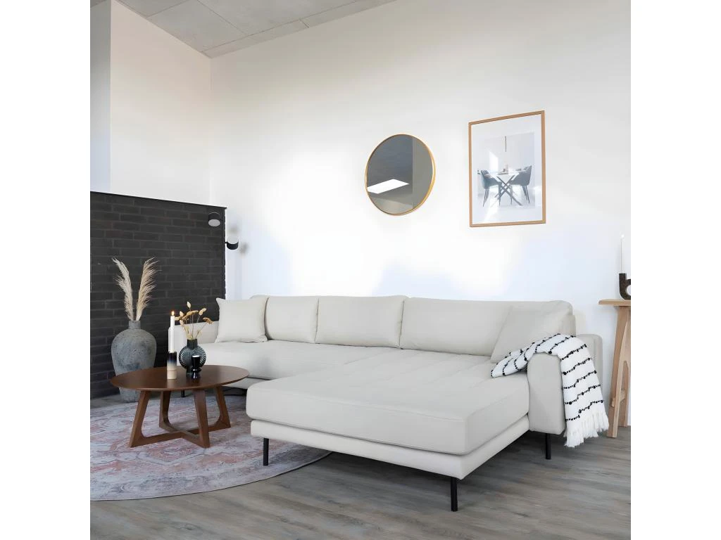 Lido - Canapé D'angle Droit En Tissu Pieds Métal L290cm - Couleur - Beige 3 Lido - Canapé D'angle Droit En Tissu Pieds Métal L290cm - Couleur - Beige – Image 2