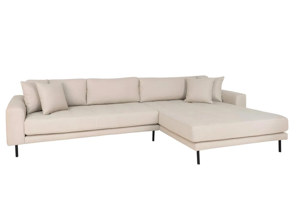 Lido - Canapé D'angle Droit En Tissu Pieds Métal L290cm - Couleur - Beige 4 Lido - Canapé D'angle Droit En Tissu Pieds Métal L290cm - Couleur - Beige – Image 3