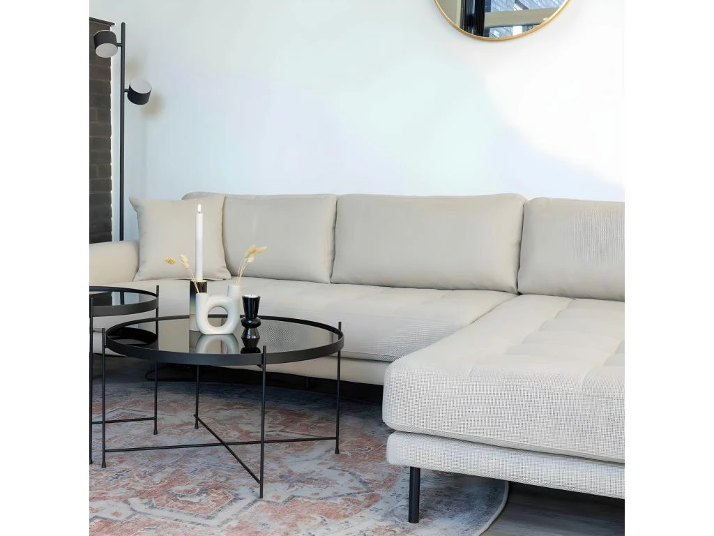 Lido - Canapé D'angle Droit En Tissu Pieds Métal L290cm - Couleur - Beige 5 Lido - Canapé D'angle Droit En Tissu Pieds Métal L290cm - Couleur - Beige – Image 4