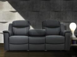 Canapé 3 Places Relax EVASION En Cuir - Gris