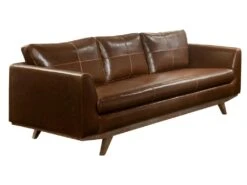 Canapé 3 Places En Cuir Vieilli ALEGAN - Marron -Accueil-Canapé canape 234911