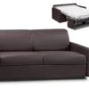 Canapé 3 Places Convertible Express En Simili CALIFE - Marron - Couchage 140 Cm - Matelas 14 Cm -Accueil-Canapé canape 239163