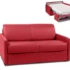Canapé 2 Places Convertible Express En Simili CALIFE - Rouge - Couchage 120 Cm - Matelas 14 Cm -Accueil-Canapé canape 245637