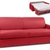 Canapé 4 Places Convertible Express En Simili CALIFE - Rouge - Couchage 160 Cm - Matelas 14 Cm -Accueil-Canapé canape 245643