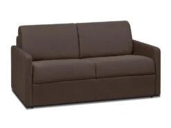 Canapé 2 Places Convertible Express En Tissu CALIFE - Marron - Couchage 120 Cm - Matelas 14 Cm