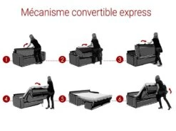 Canapé 4 Places Convertible Express En Tissu CALIFE - Marron- Couchage à Lattes Larges 160 Cm - Matelas 14 Cm -Accueil-Canapé canape 255113 35