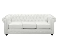 Canapé 3 Places En Simili CHESTERFIELD - Blanc -Accueil-Canapé canape 268195