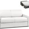 Canapé 2 Places Convertible Express En Simili CALIFE - Blanc - Couchage 120 Cm - Matelas 22 Cm -Accueil-Canapé canape 272799