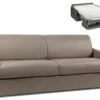 Canapé 4 Places Convertible Express En Simili CALIFE - Taupe - Couchage 160 Cm - Matelas 22 Cm -Accueil-Canapé canape 272833