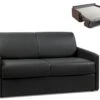 Canapé 2 Places Convertible Express En Simili CALIFE - Noir - Couchage 120 Cm - Matelas 14 Cm -Accueil-Canapé canape 272847