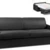 Canapé 4 Places Convertible Express En Simili CALIFE - Noir - Couchage 160 Cm - Matelas 18 Cm -Accueil-Canapé canape 272857