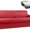Canapé 4 Places Convertible Express En Simili CALIFE - Rouge - Couchage 160 Cm - Matelas 22 Cm -Accueil-Canapé canape 272875