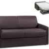 Canapé 2 Places Convertible Express En Simili CALIFE - Marron - Couchage 120 Cm - Matelas 22 Cm -Accueil-Canapé canape 272981
