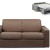 Canapé 2 Places Convertible Express En Tissu CALITO - Marron - Couchage Lattes Larges 120 Cm - Matelas 14 Cm 2 Canapé 2 Places Convertible Express En Tissu CALITO - Marron - Couchage Lattes Larges 120 Cm - Matelas 14 Cm -Accueil-Canapé canape 273029