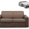 Canapé 2 Places Convertible Express En Tissu CALITO - Marron - Couchage Lattes Larges 120 Cm - Matelas 18 Cm 1 Canapé 2 Places Convertible Express En Tissu CALITO - Marron - Couchage Lattes Larges 120 Cm - Matelas 18 Cm -Accueil-Canapé canape 273035