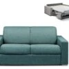 Canapé 2 Places Convertible Express En Tissu CALITO - Bleu - Couchage Lattes Larges 120 Cm - Matelas 14 Cm -Accueil-Canapé canape 273083