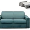 Canapé 2 Places Convertible Express En Tissu CALITO - Bleu - Couchage Lattes Larges 120 Cm - Matelas 18 Cm -Accueil-Canapé canape 273089