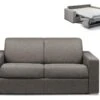 Canapé 2 Places Convertible Express En Tissu CALITO - Anthracite - Couchage Lattes Larges 120 Cm - Matelas 14 Cm