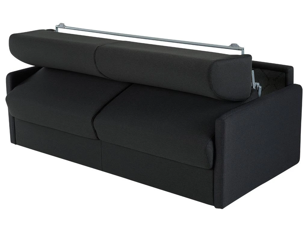 Canapé 3 Places Convertible Express En Tissu CALIFE - Rouge - Couchage 140 Cm - Matelas 22 Cm 7 Canapé 3 Places Convertible Express En Tissu CALIFE - Rouge - Couchage 140 Cm - Matelas 22 Cm – Image 5