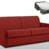Canapé 3 Places Convertible Express En Tissu CALIFE - Rouge - Couchage 140 Cm - Matelas 22 Cm -Accueil-Canapé canape 273351