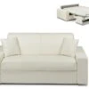 Canapé 2 Places Convertible Express En Simili EMIR - Blanc - Couchage 120 Cm - Matelas 14 Cm -Accueil-Canapé canape 273849
