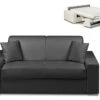 Canapé 2 Places Convertible Express En Simili EMIR - Noir - Couchage 120 Cm - Matelas 18 Cm -Accueil-Canapé canape 273871