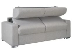 Canapé 2 Places Convertible Express En Simili CALITO - Gris - Couchage Lattes Larges 120 Cm - Matelas 14 Cm Avec Mémoire De Forme DUNLOPILLO -Accueil-Canapé canape 284915 5