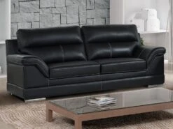 Canapé 3 Places En Cuir De Buffle MONIKA - Noir