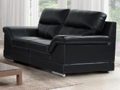 Canapé 2 Places En Cuir De Buffle MONIKA - Noir