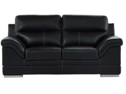 Canapé 2 Places En Cuir De Buffle MONIKA - Noir -Accueil-Canapé canape 289179