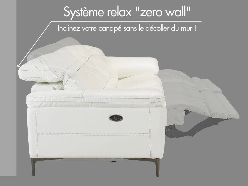 Canapé D'angle Droit Relax électrique En Cuir De Vachette Beige PUNO II 15 Canapé D'angle Droit Relax électrique En Cuir De Vachette Beige PUNO II – Image 13