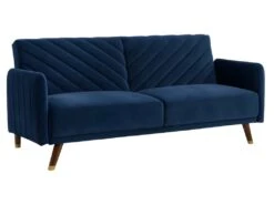 Canapé 3 Places Convertible Clic-clac En Velours JORIS - Bleu Nuit -Accueil-Canapé canape 303185