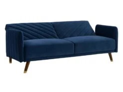 Canapé 3 Places Convertible Clic-clac En Velours JORIS - Bleu Nuit -Accueil-Canapé canape 303187