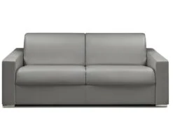Canapé 4 Places Convertible Express En Simili CALITO - Gris - Couchage Lattes Larges 160 Cm - Matelas 18 Cm -Accueil-Canapé canape 309237