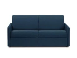 Canapé 3 Places Convertible Express En Tissu CALIFE - Bleu Foncé - Couchage 140 Cm - Matelas 14 Cm