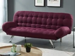 Canapé Convertible Clic-clac En Tissu BERRY - Prune -Accueil-Canapé canape 311325