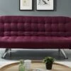 Canapé Convertible Clic-clac En Tissu BERRY - Prune -Accueil-Canapé canape 311333