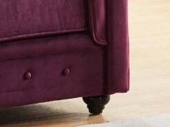 Canapé 3 Places CHESTERFIELD - Velours Pourpre -Accueil-Canapé canape 315659