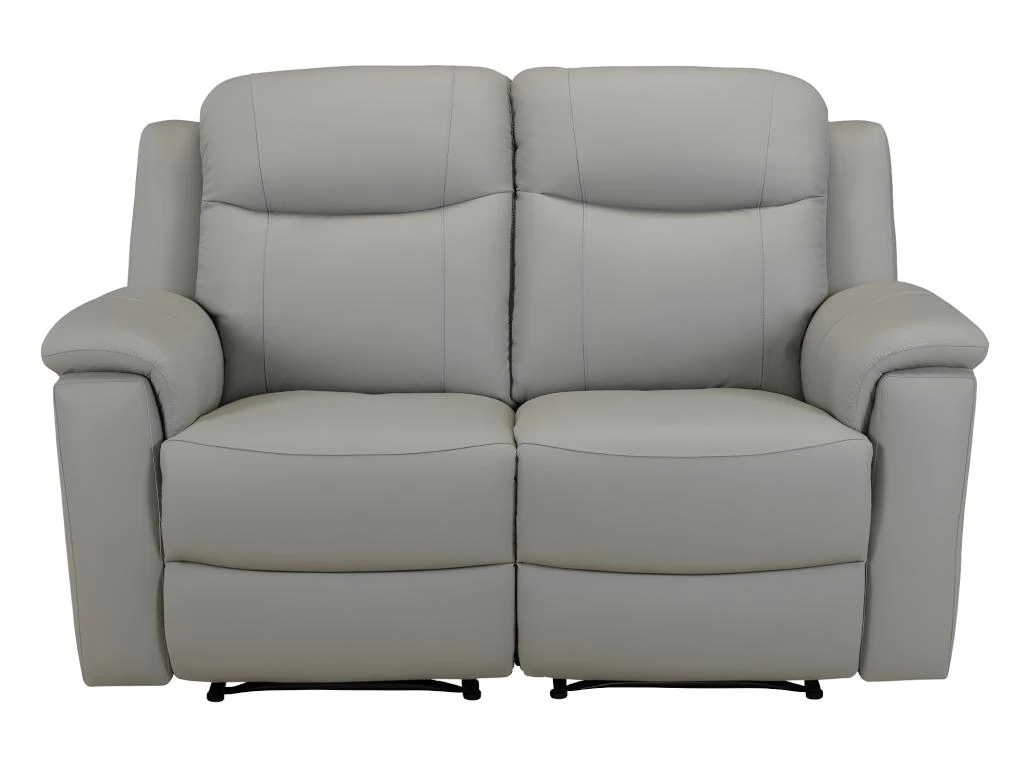Canapé 2 Places Relax EVASION En Cuir - Gris Clair 8 Canapé 2 Places Relax EVASION En Cuir - Gris Clair – Image 6