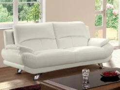 Canapé 3 Places En Simili MUSKO - Ivoire