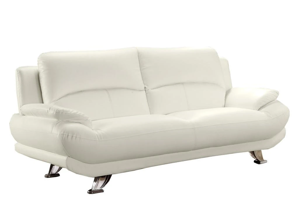 Canapé 3 Places En Simili MUSKO - Ivoire 4 Canapé 3 Places En Simili MUSKO - Ivoire – Image 2