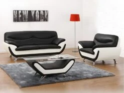 Canapé 2 Places En Simili INDICE - Bicolore Noir Et Ivoire 20 Canapé 2 Places En Simili INDICE - Bicolore Noir Et Ivoire -Accueil-Canapé canape 322205