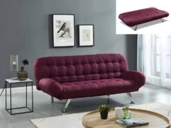Canapé Convertible Clic-clac En Tissu BERRY - Prune -Accueil-Canapé canape 340809