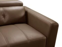 Canapé 3 Places En Cuir JASPER - Marron -Accueil-Canapé canape 358137